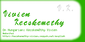 vivien kecskemethy business card